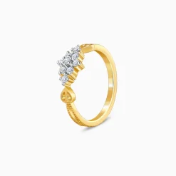 Gold Auric Petal Lab Grown Diamond Ring