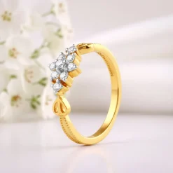 Gold Auric Petal Lab Grown Diamond Ring