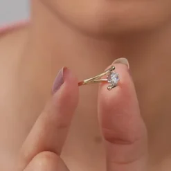 Gold Auric Solitaire Lab Grown Diamond Ring