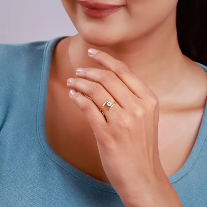 Gold Auric Solitaire Lab Grown Diamond Ring