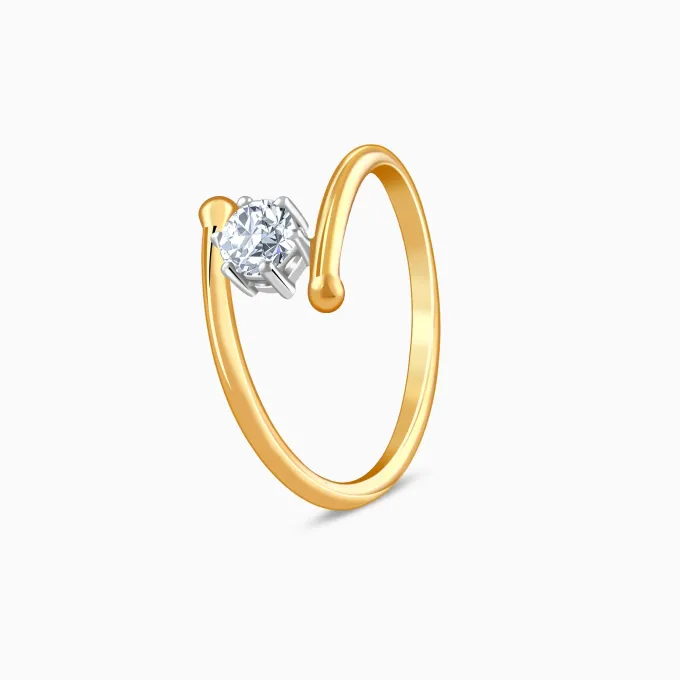 Gold Auric Solitaire Lab Grown Diamond Ring