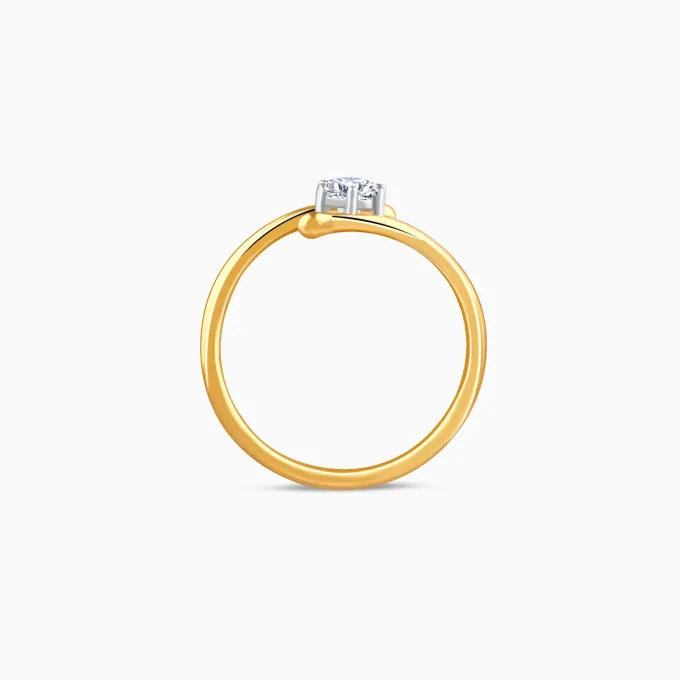 Gold Auric Solitaire Lab Grown Diamond Ring