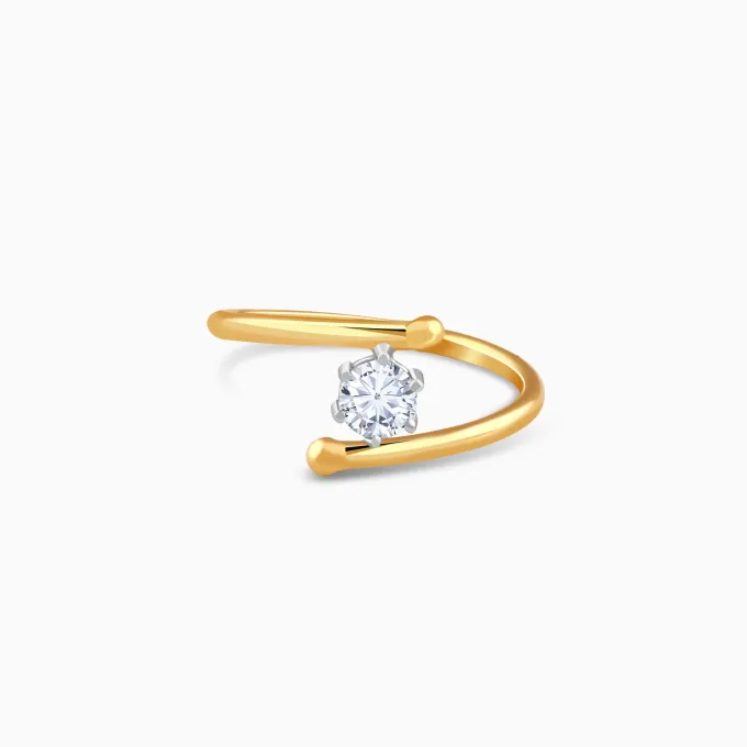 Gold Auric Solitaire Lab Grown Diamond Ring