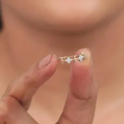 Gold Aurora Flower Lab Grown Diamond Ring