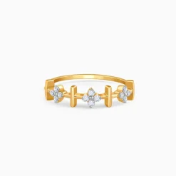 Gold Aurora Flower Lab Grown Diamond Ring