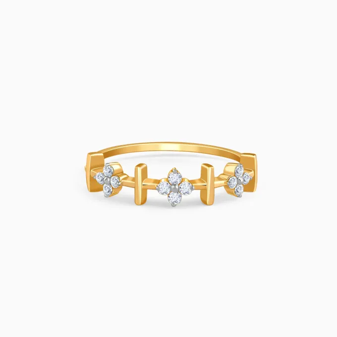 Gold Aurora Flower Lab Grown Diamond Ring