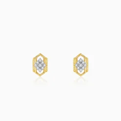Gold Aurora Kiss Lab Grown Diamond Stud Earrings