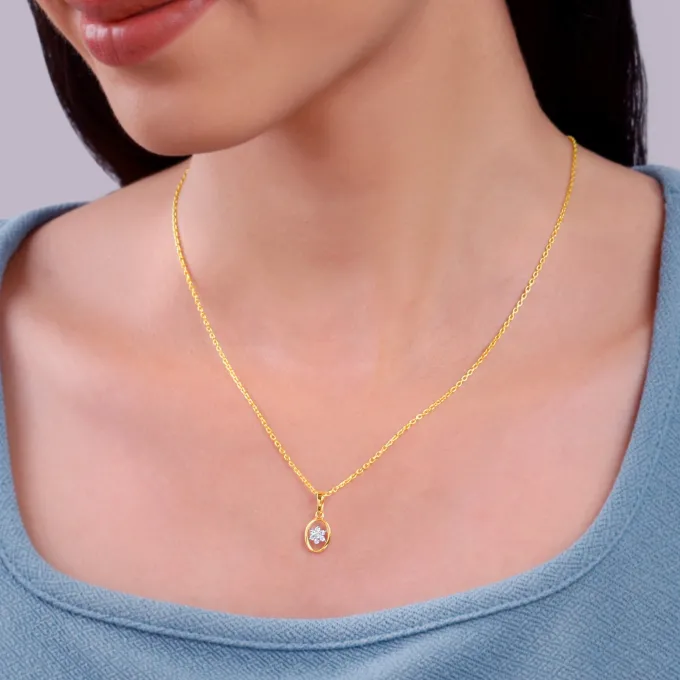 Gold Aurora Spark Lab Grown Diamond Pendant