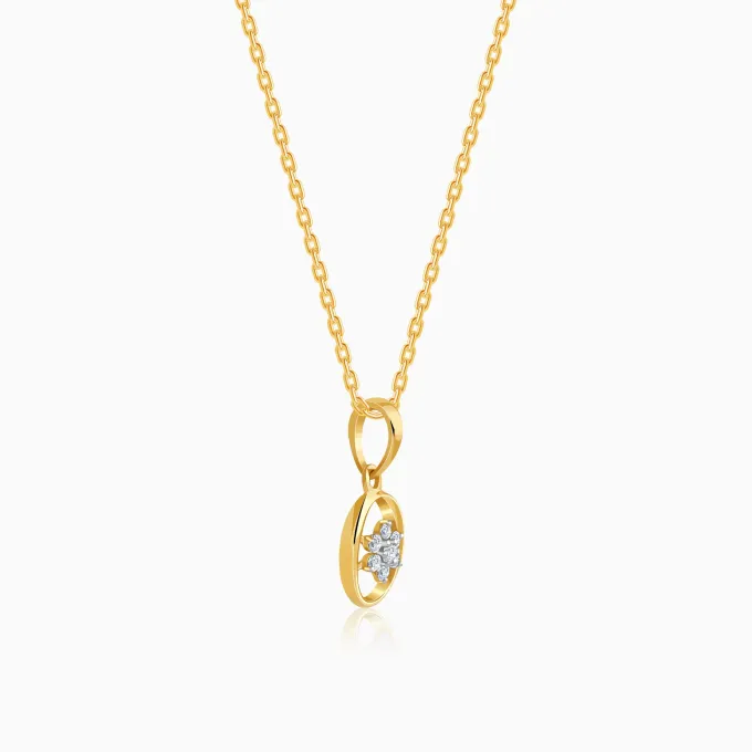Gold Aurora Spark Lab Grown Diamond Pendant