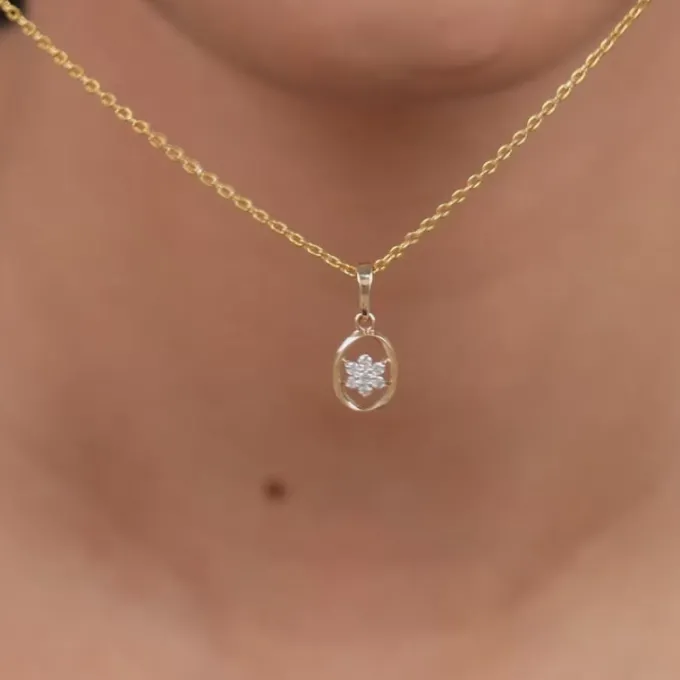 Gold Aurora Spark Lab Grown Diamond Pendant
