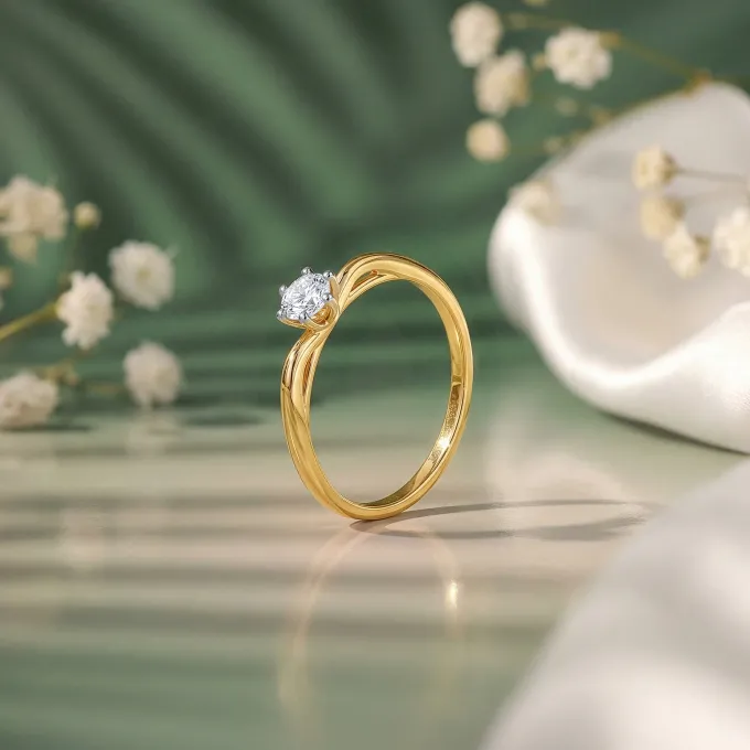 Gold Aurora Spark Lab Grown Diamond Ring (Size 12)