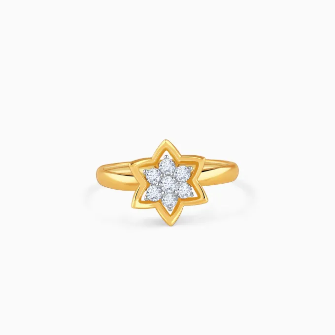 Gold Aurora Star Lab Grown Diamond Ring