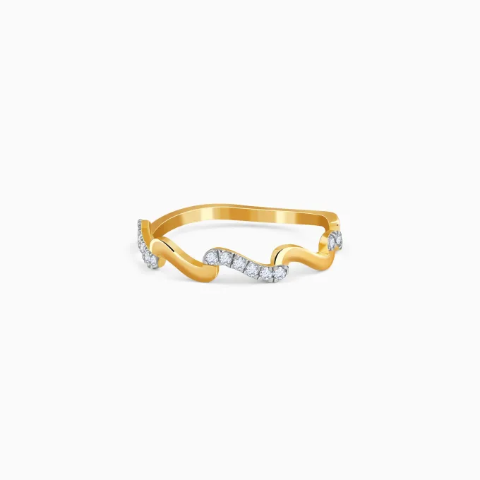 Gold Aurora Zigzag Lab Grown Diamond Ring