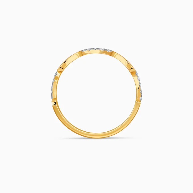 Gold Aurora Zigzag Lab Grown Diamond Ring