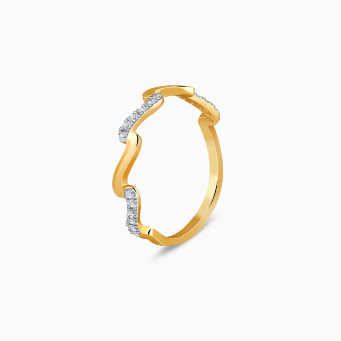 Gold Aurora Zigzag Lab Grown Diamond Ring