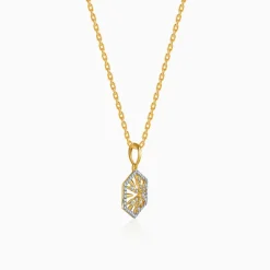 Gold Aurum Edge Lab Grown Diamond Pendant