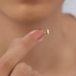 Gold Beauty In Nature Lab Grown Diamond Earrings