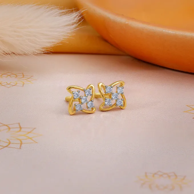 Gold Beigoma Lab Grown Diamond Studs