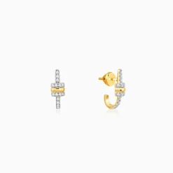 Gold Bela J Hoops Lab Grown Diamond Earrings
