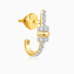 Gold Bela J Hoops Lab Grown Diamond Earrings