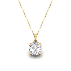 Gold Bien Solitaire Lab Grown Diamond Pendant