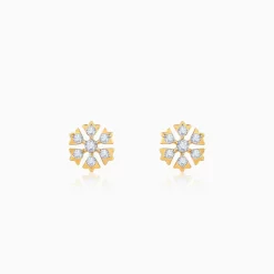 Gold Bloom Bliss Lab Grown Diamond Stud Earrings