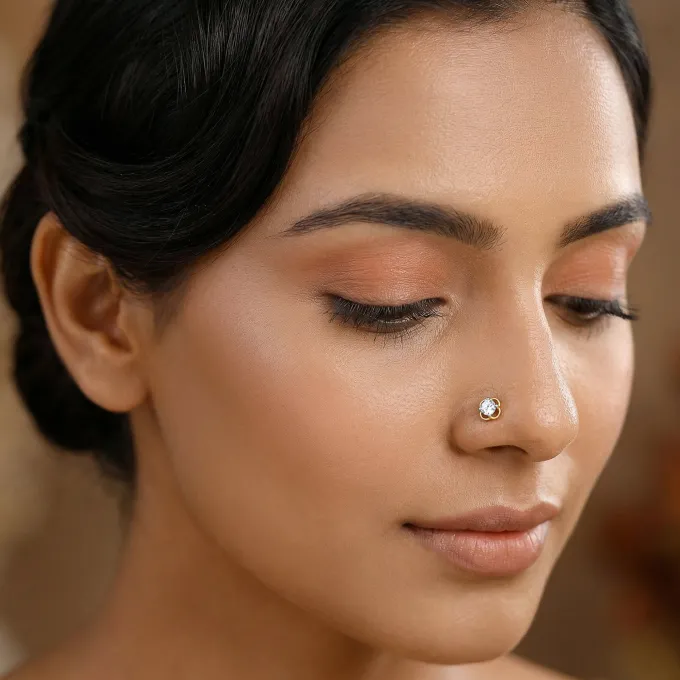 Gold Bloom Luxe Lab Grown Diamond Nose Pin