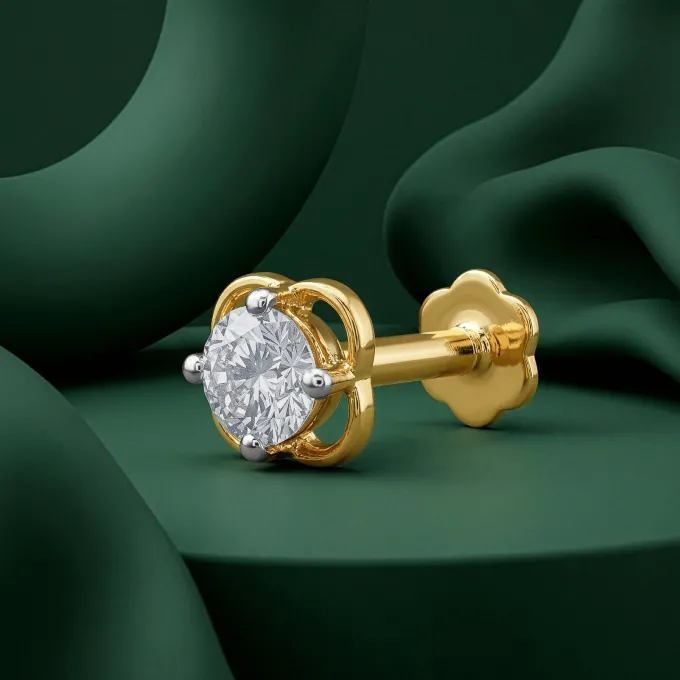 Gold Bloom Luxe Lab Grown Diamond Nose Pin