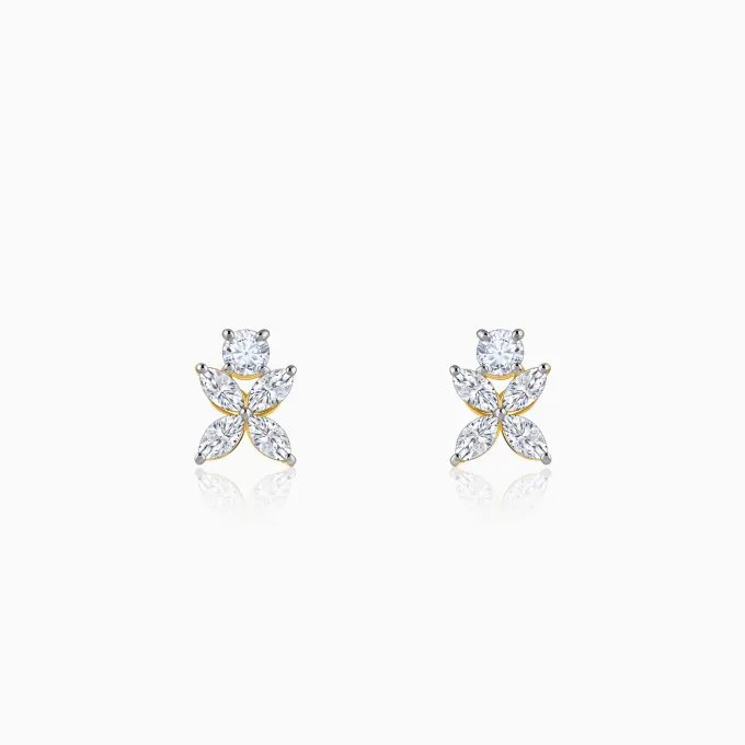 Gold Blooming Aura Lab Grown Diamond Earrings