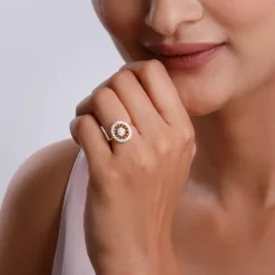 Gold Bloomwheel Lab Grown Diamond Ring