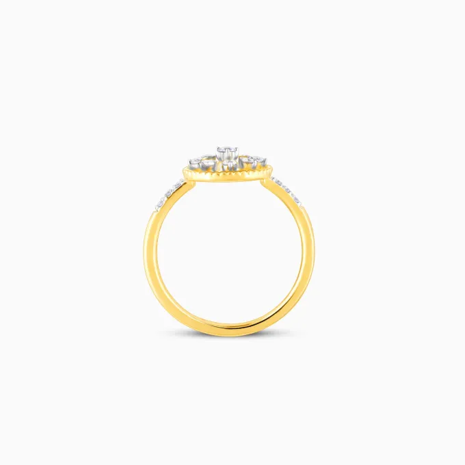 Gold Blossoming Flower Diamond Ring