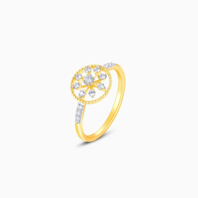 Gold Blossoming Flower Diamond Ring