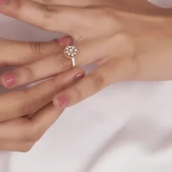 Gold Blossoming Flower Diamond Ring