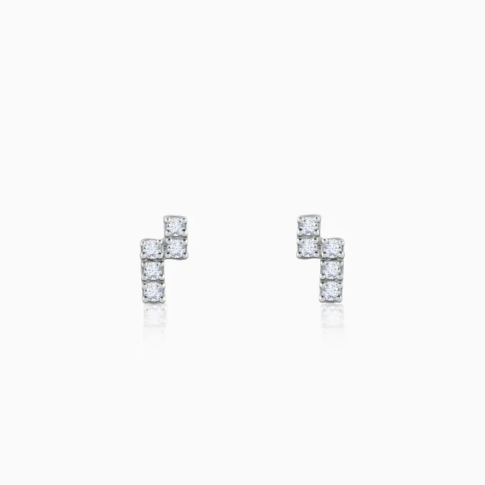 Gold Bolt Lab Grown Diamond Earrings