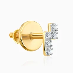 Gold Bolt Lab Grown Diamond Earrings