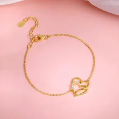 Gold Bonded Hearts Bracelet