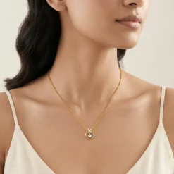 Gold Borealis Lab grown Diamond Pendant