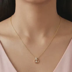 Gold Borealis Lab grown Diamond Pendant