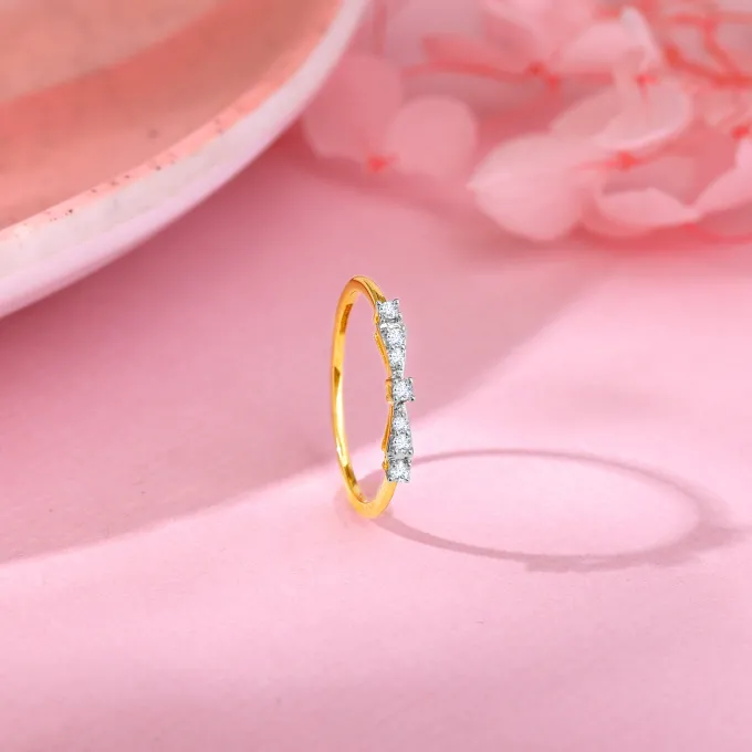 Gold Bow Diamond Ring