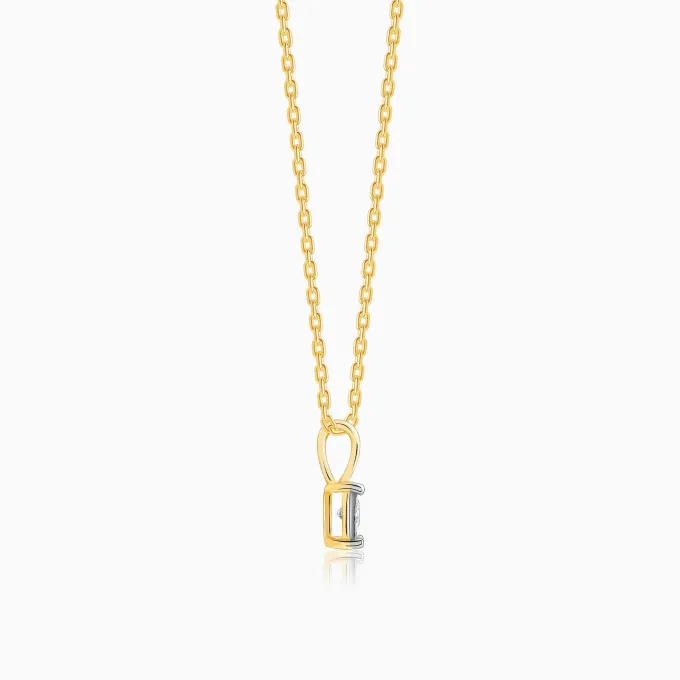 Gold Boxy Diamond Pendant