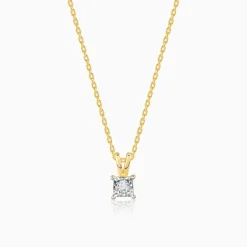 Gold Boxy Diamond Pendant