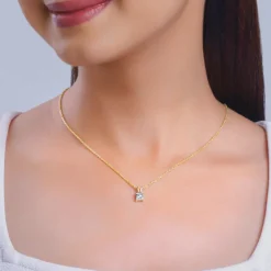 Gold Boxy Diamond Pendant