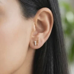 Gold Butterfly Poise Lab Grown Diamond Earrings
