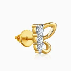 Gold Butterfly Poise Lab Grown Diamond Earrings