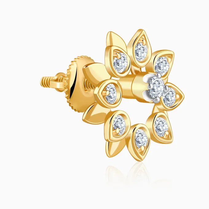 Gold Celeste Bloom Lab Grown Diamonds Earrings