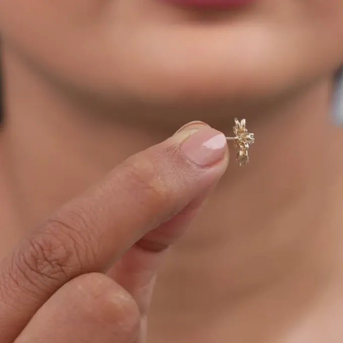 Gold Celeste Bloom Lab Grown Diamonds Earrings