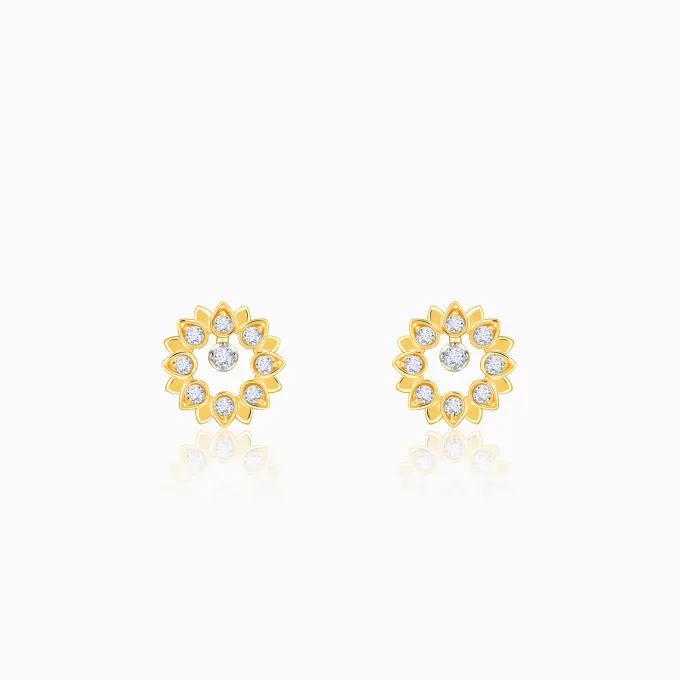 Gold Celeste Bloom Lab Grown Diamonds Earrings