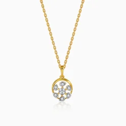 Gold Celeste Circle Lab Grown Diamond Pendant