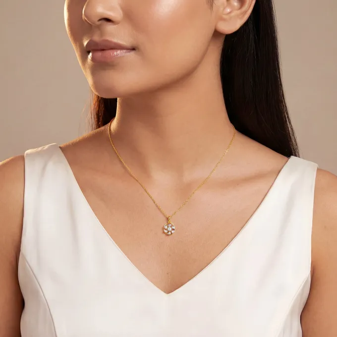 Gold Celeste Circle Lab Grown Diamond Pendant
