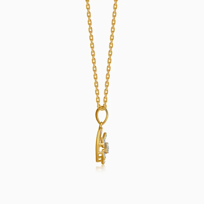 Gold Celeste Circle Lab Grown Diamond Pendant